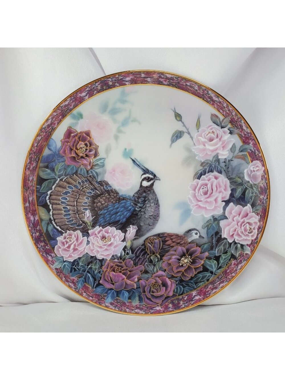 Majesty Peacock Plate By Lily Chang Gardens Of Paradise 1993